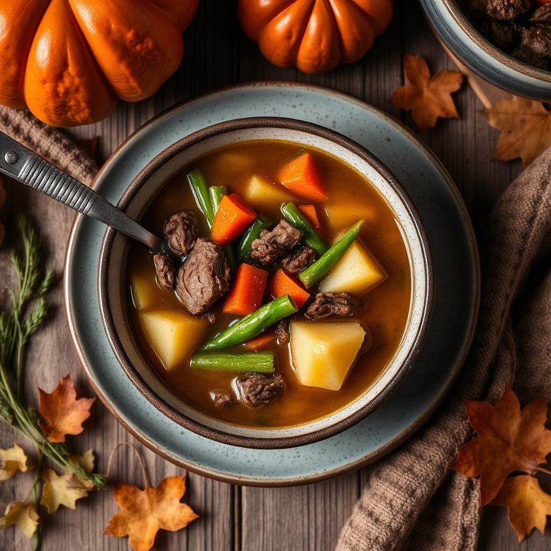 Hearty Beef & Vegetable Soup — low FODMAP soup recipe