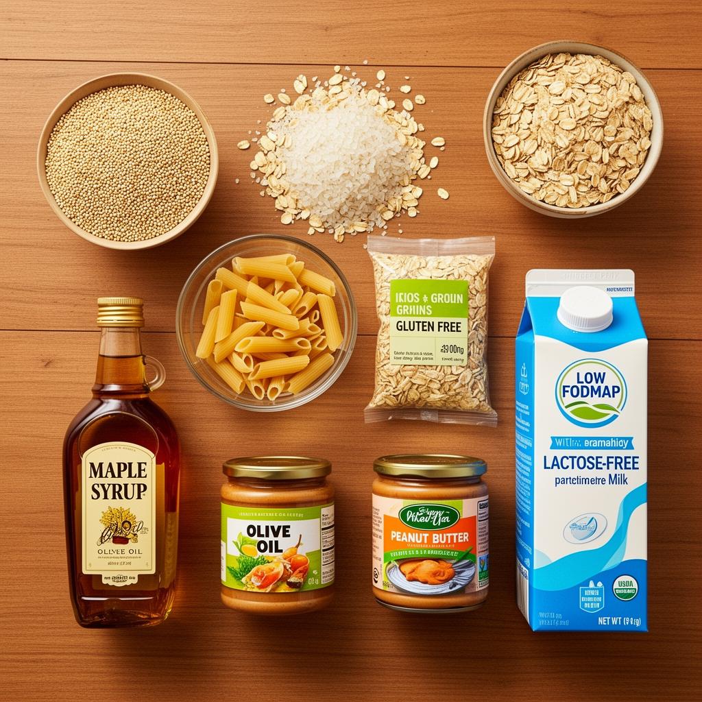 Organized low FODMAP pantry staples and grains