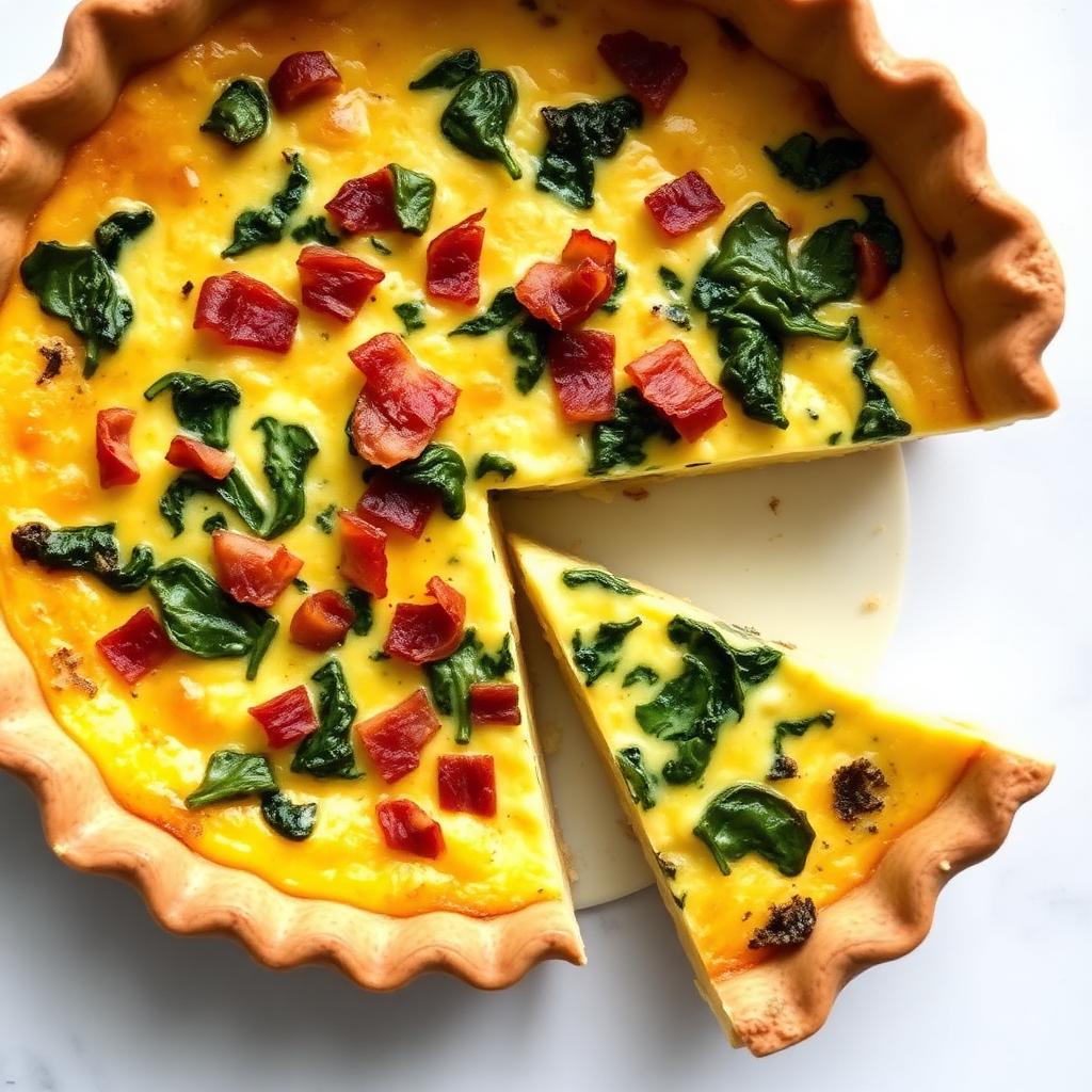 Low FODMAP Spinach & Bacon Quiche (Crustless)